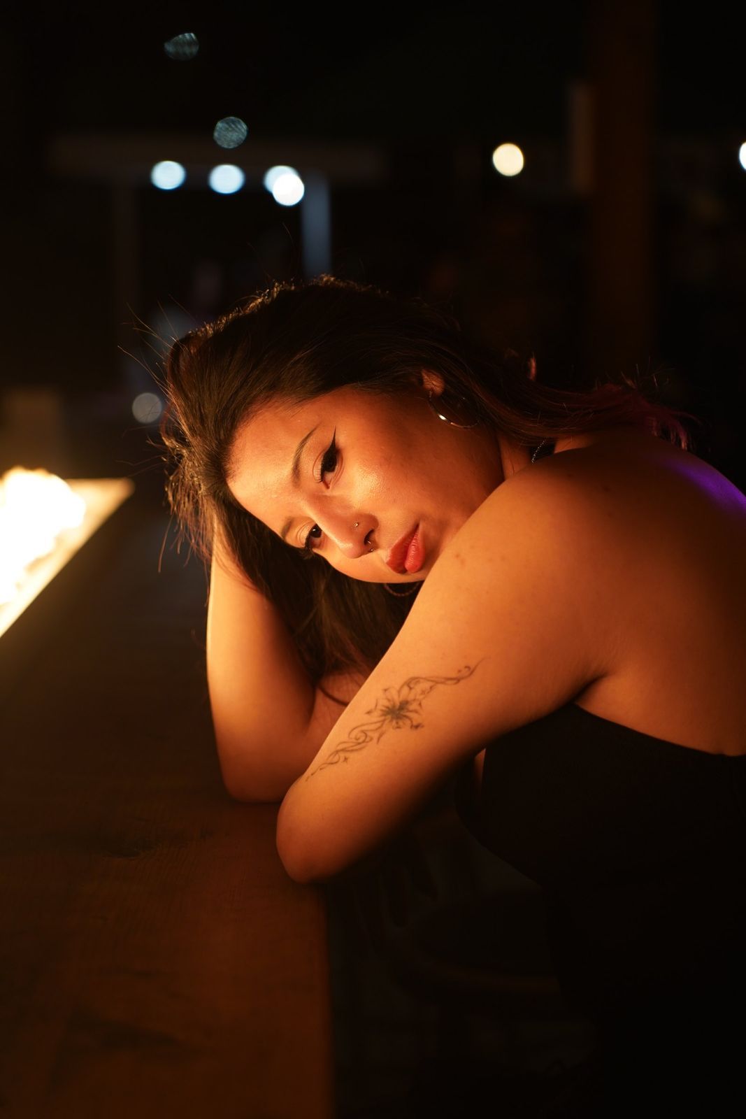 Portrait by firelight